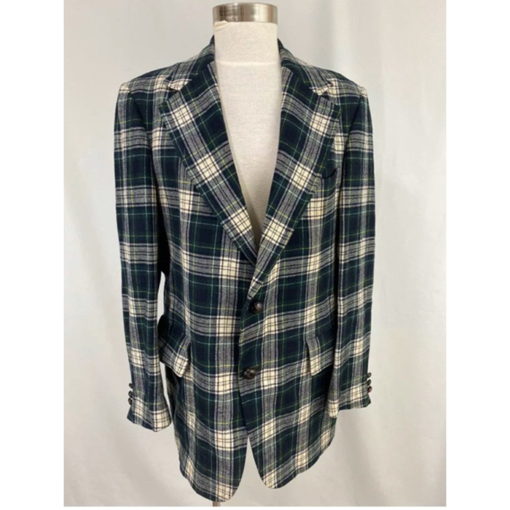Pendleton Womens Vintage Plaid Wool Blazer